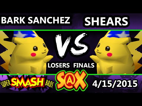 S@X - Bark Sanchez (Pikachu) Vs. Shears (Blue) SSB64 Losers Finals - Smash 64 - Super Smash Bros.