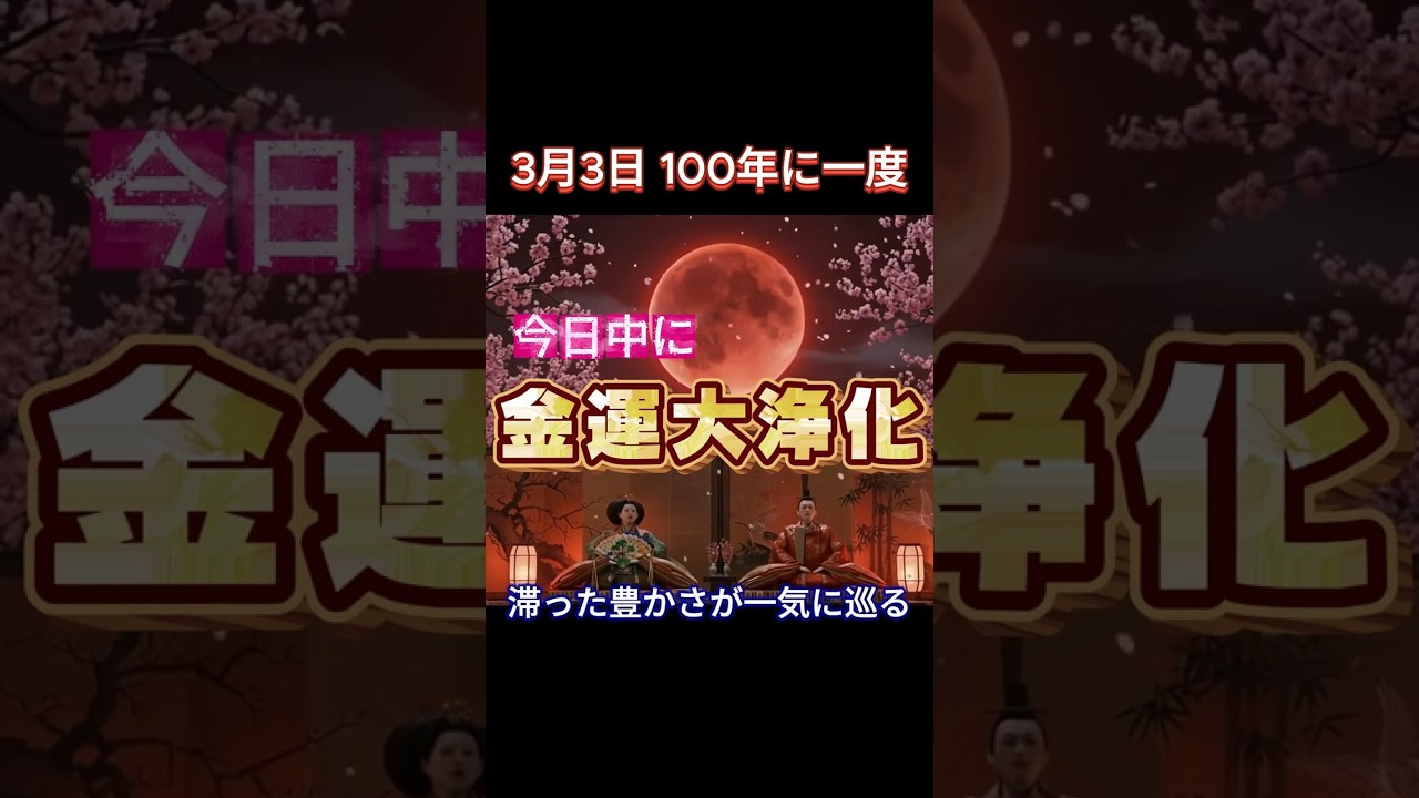 ブラッドムーンの奇跡。この『金運浄化』で滞った豊かさを一気に引き寄せる #金運浄化 #3月3日 #ブラッドムーン #乙女座満月