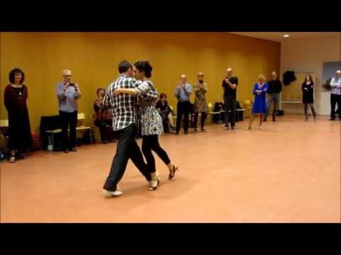  Julia Marini  and  Pablo Fidanza  are  dancing  to  a  milonga