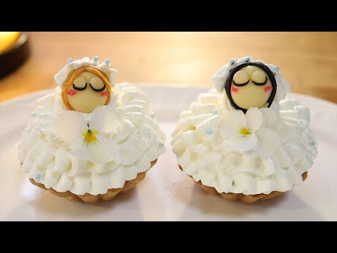 Cómo hacer un pastel de novia con vestido de novia/receta | Coris cooking