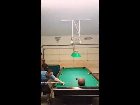 7 Balls pocketed with a basketball!