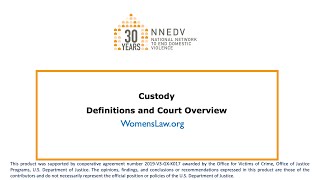 Custody: Definitions and Court Overview
