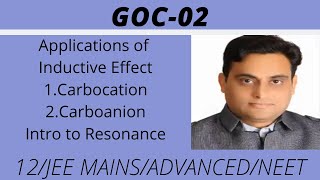GOC-2 :- Applications of Inductive Effect & Resonance #VKP Sir #IITJEE #NEET