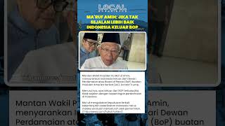 Ma'ruf Amin Sarankan Indonesia Keluar BoP karena Tak Sejalan dengan Kepentingan Perdamaian Palestina