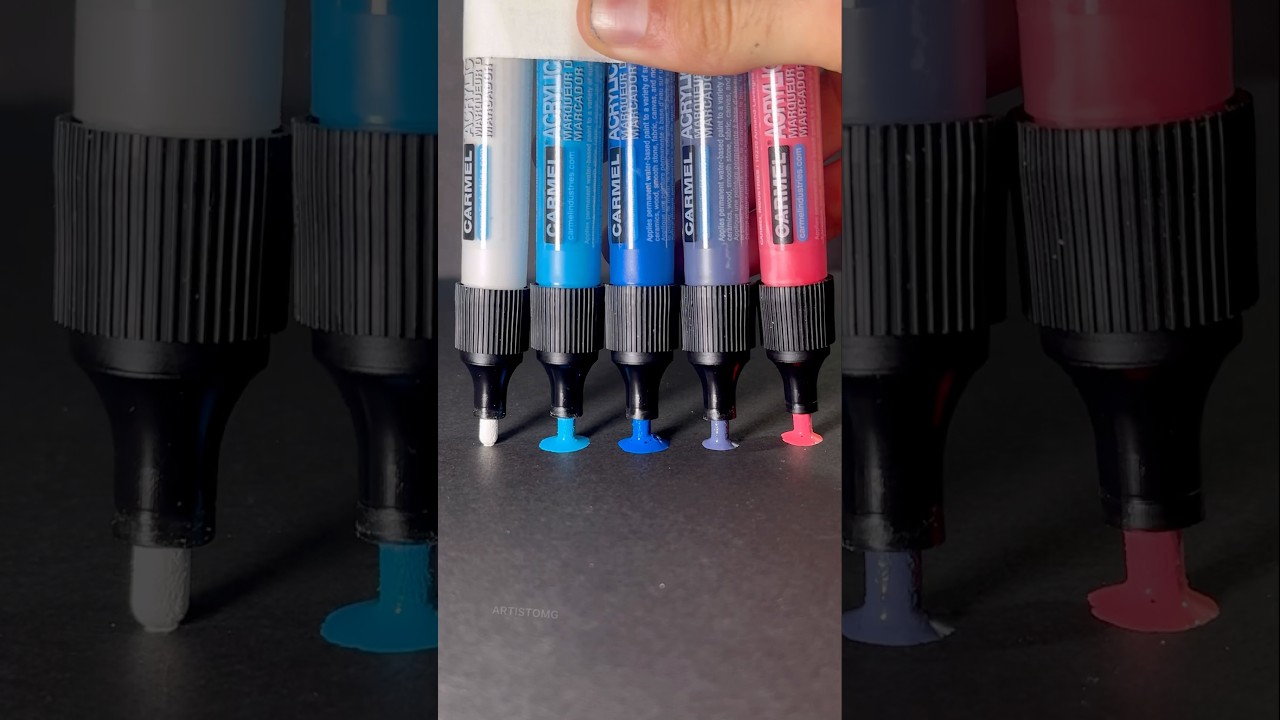 Let’s Activate 5 Tones of Acrylic Paint Markers! 😍✨🎨 #asmr #art #artsupplies
