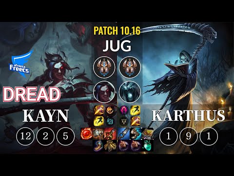 AF Dread Kayn vs Karthus Jungle - KR Patch 10.16