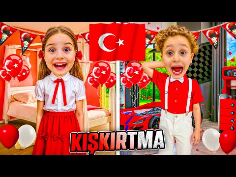 WE DECORATED KUZEY ELİF'S ROOM ON OCTOBER 29!! MY MOTHER AND FATHER COVERED MY ROOM WITH FLAGS!!