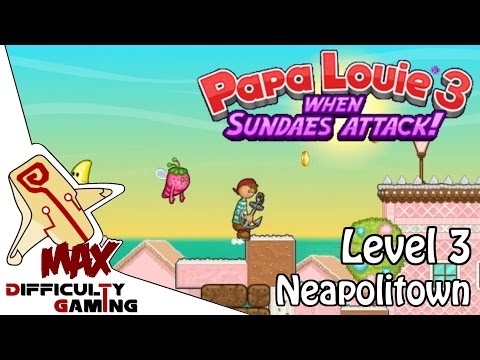 Papa Louie 3: When Sundaes Attack 100% Walkthrough - Level 3: Neapolitown - 6/6 Warp Keys