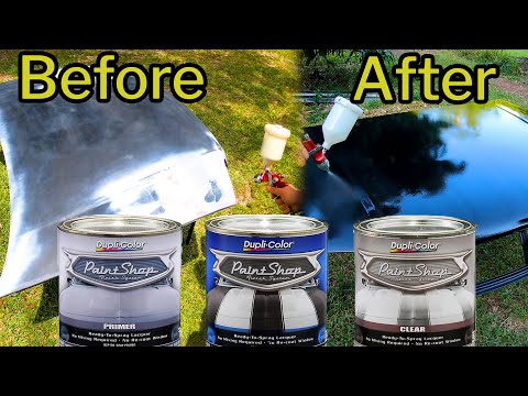 Duplicolor Paint shop, DIY paint job with All 3 stages. Primer, Color and Clear