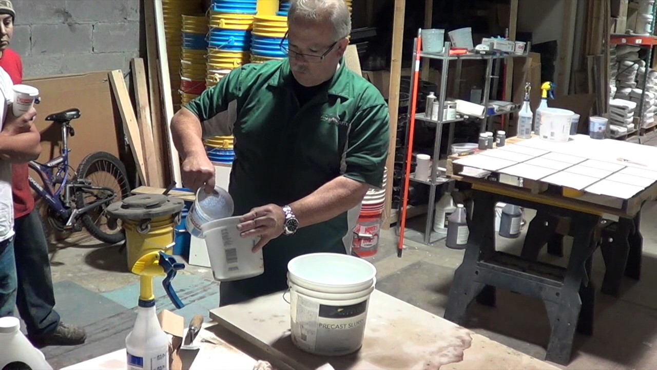 Concrete Countertop Slurry. GlobMarble Decorative Concrete Training April 2017