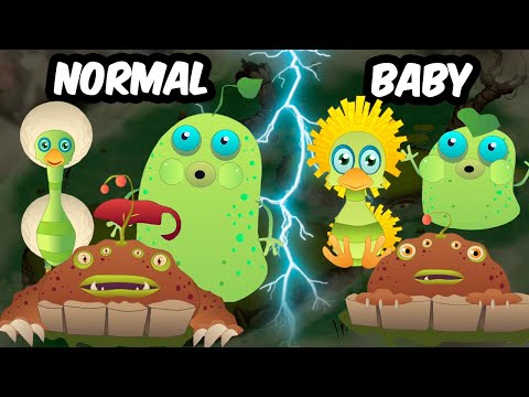 MonsterBox EVERGREEN MARSH NORMAL VS BABY VERSION | My Singing Monsters TLL Incredibox