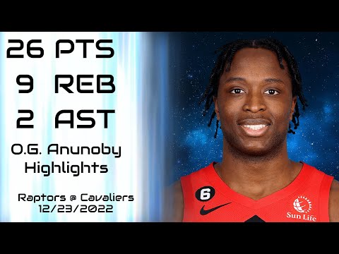 [NBA] O.G. Anunoby Highlights | Raptors @ Cavaliers (12/23/2022) | NBA Regular Season