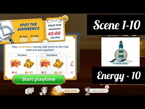 June's journey Spot The Difference competition 19-21/ July / 2022 scene 1-10 Energy 10