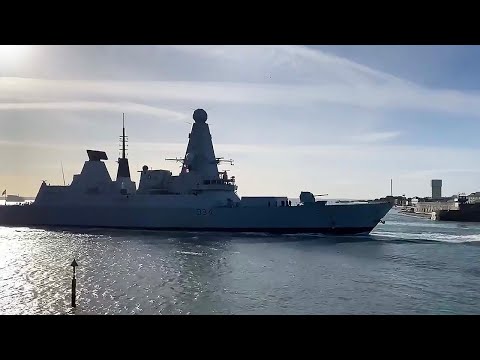 HMS Diamond arrives back in Portsmouth after intense 11 weeks of trials, training and exercises