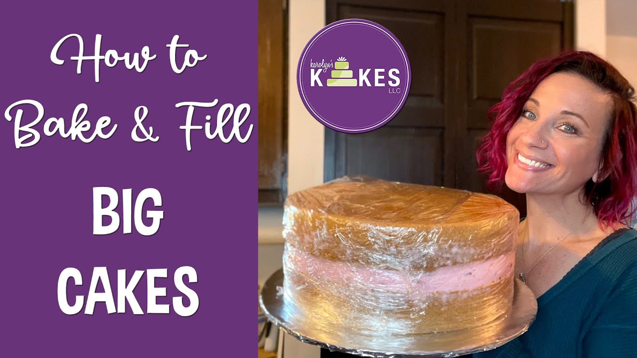 Watch video 12 Inch Round Cake - Baking and Filling Now 12 Inch Round Cake - Baking and Filling