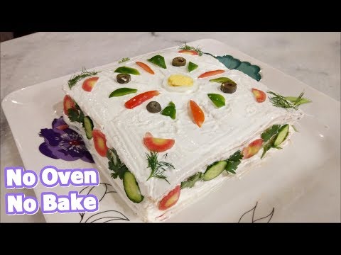 Chicken Cake - Chicken Mayo Sandwich Cake - How To Make Chicken Cake