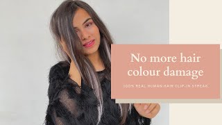 Say Goodbye To Damaged Color-Treated Hair | CLIP-IN STREAK| Colored hair extension | Best in India