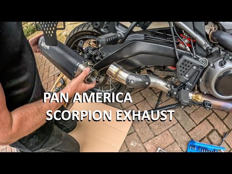 Fitting a Scorpion exhaust to a H-D PAN AMERICA | install, sound comparison & road sound.