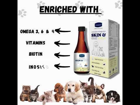 Skin And Coat Syrup For Dog & Cat-omega 3&6 Fatty Acids - Aniamor- Syrup-200ml
