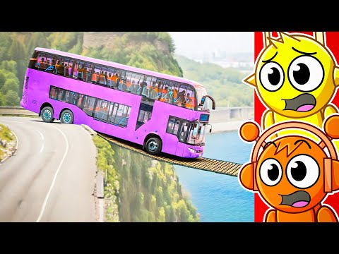 Reacting to CARS vs SUSPENSION BRIDGE CHALLENGE! (BeamNG Drive)