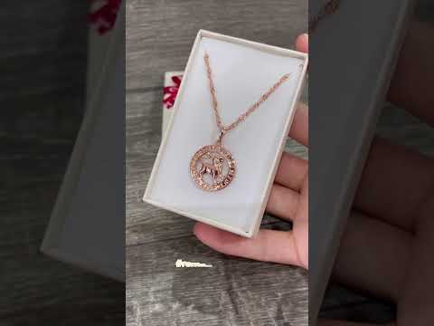 Подарок парню, девушке Кулон знак зодиака "Золотой мини Лев в оправе 12 знаков" на цепочке в коробочке - фото 2 - id-p1942489749