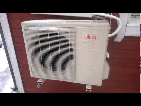 Fujitsu LZCAN Heat Pump outdoor unit at the Arctic Circle in Lapland