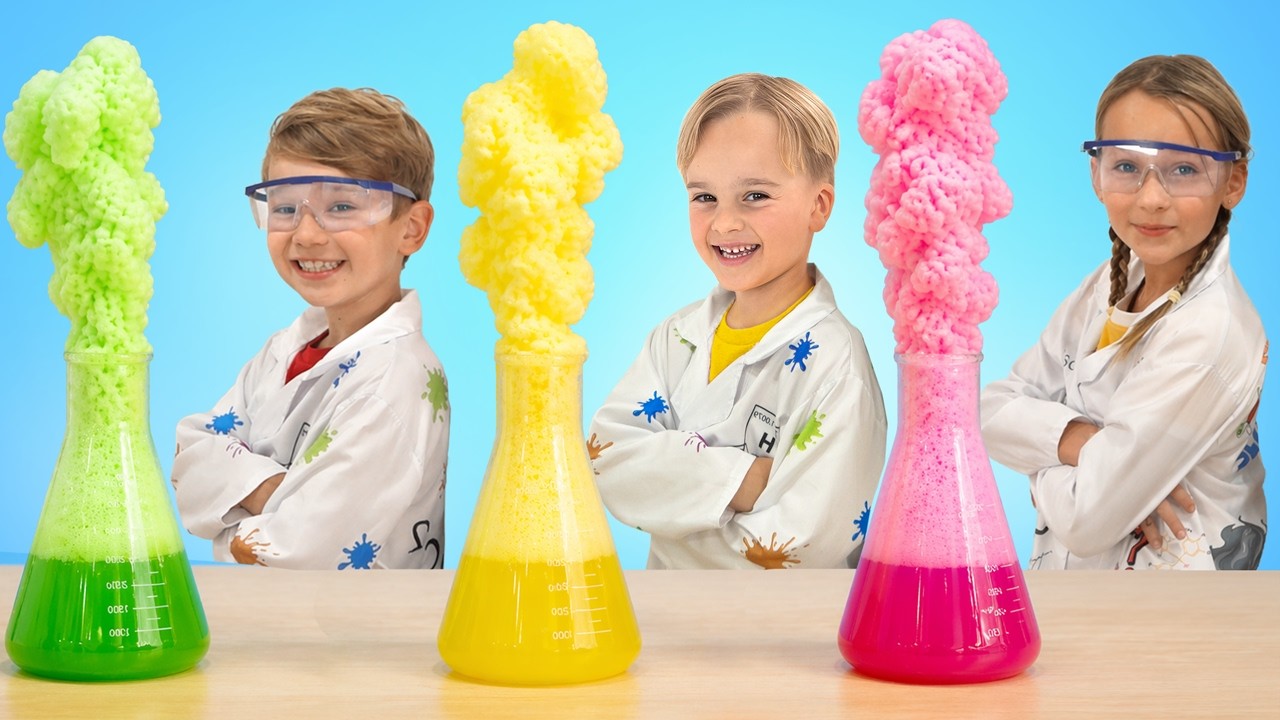 Vlad and Niki Making Giant Bubbles and Magnetic Slimes - Funny Experiments for kids