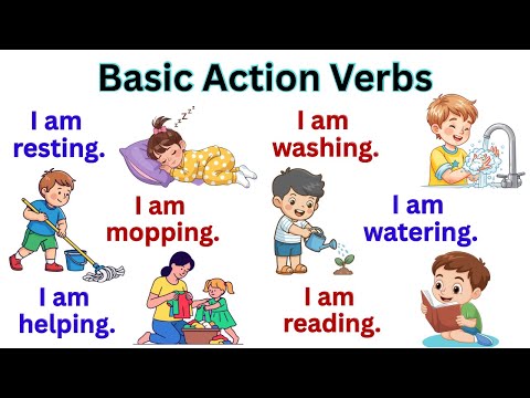 Action Verbs with "I Am" | Daily Use Sentences for Beginners