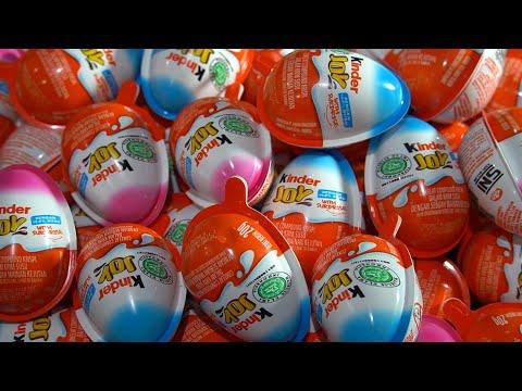 Kinder Surprise Egg Toys Opening - A Lot Of Kinder Joy Chocolate ASMR