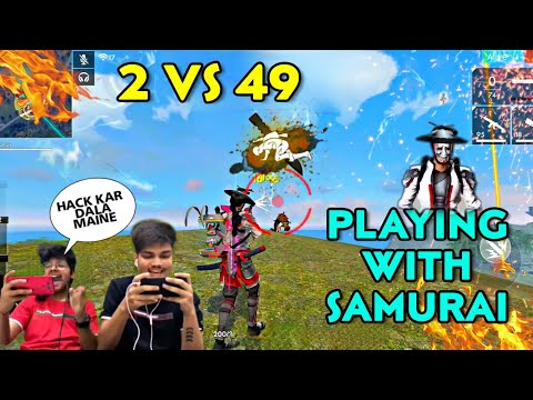 Free Fire Rank Match || Samurai Playing Like Hacker Duo Vs Squad || OP Kills Live Gameplay