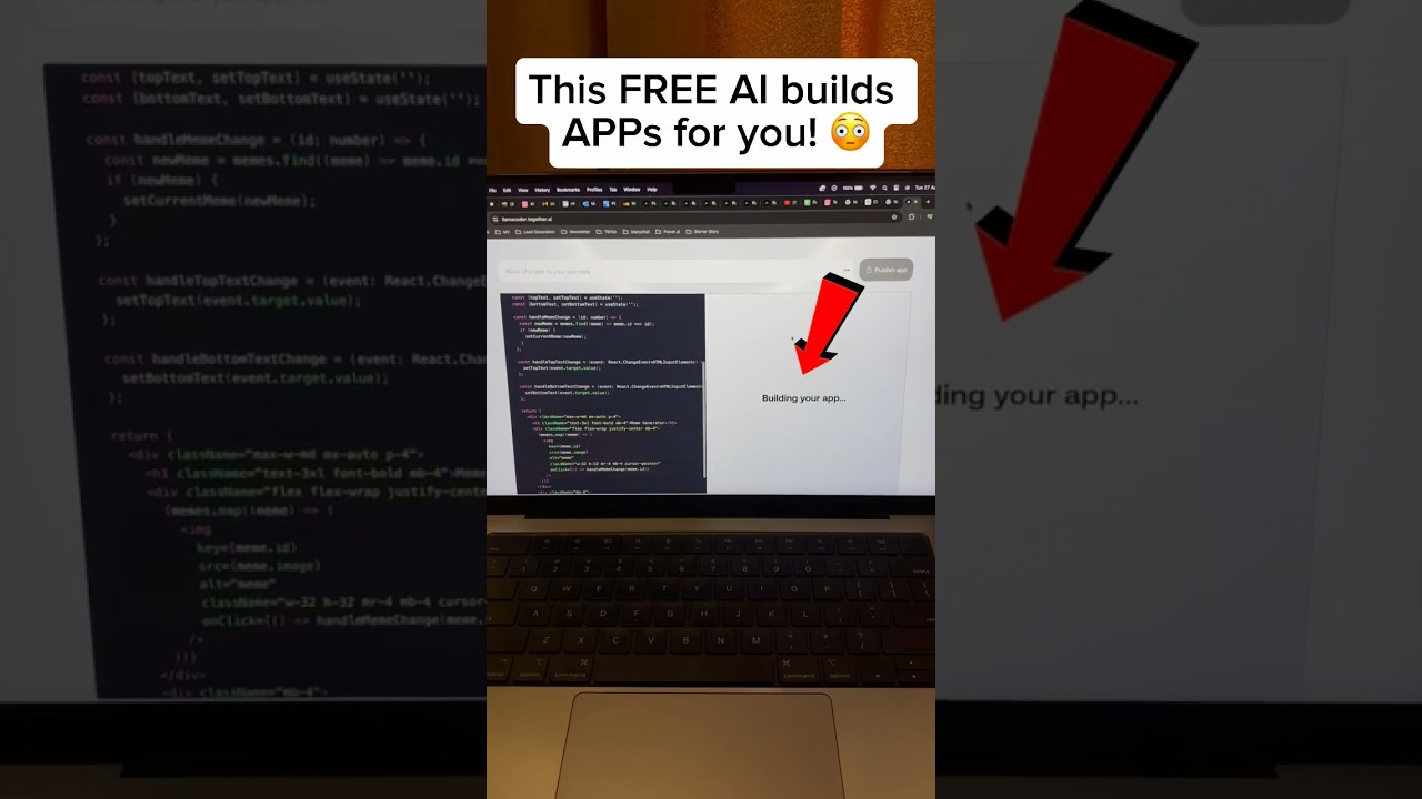 This FREE AI creates APPs for you! 😳  #ai #artificialintelligence #aitools #aihacks #chatgpt #tech