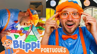 Blippi Aprende Sobre Luzes e Cores! 🚨 1 HORA DO BLIPPI BRASIL! 🟠 Vídeos Educativos para Crianças