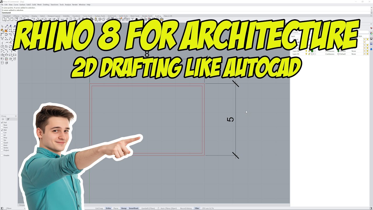 Rhino 8 for Architecture: 2D Drafting like AutoCAD