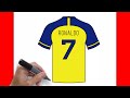 HOW TO DRAW CRISTIANO RONALDO PORTUGAL NEW SHIRT EASY | DRAWING STEP BY STEP