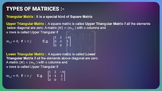 UPPER AND LOWER TRIANGULAR MATRICES