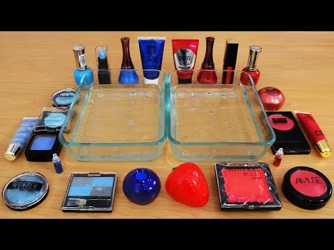 Mixing Makeup Eyeshadow Into Slime ! Blue vs Red Special Series Part 9 ! Satisfying Slime Video Video