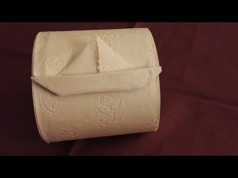 Toilettenpapier falten Origami Segelboot falten