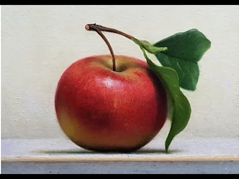 Apple oil painting time lapse demo