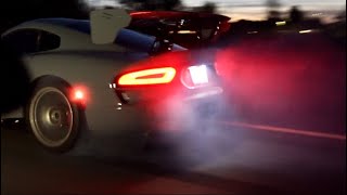 The best American Supercar: Dodge Viper ACR Extreme!! INSANE LAUNCH AND BURNOUT !