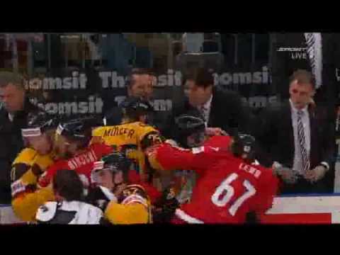 Faustkampf nach Abpfiff - Eishockey Viertelfinale Deutschland - Schweiz vom 20.5.10