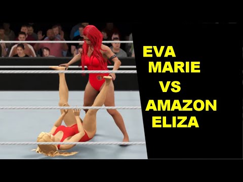 WWE 2K17 Eva Marie vs Amazon Eliza - Baywatch Match