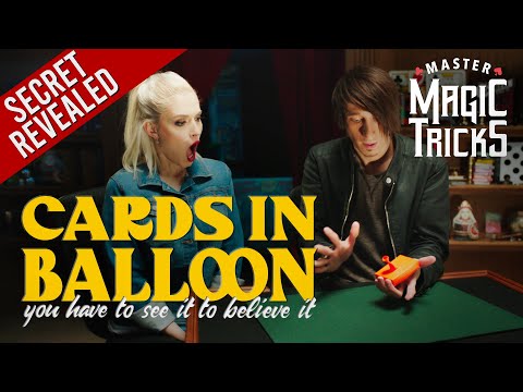 Secret Revealed   Cards in Balloon Trick By  Master Magic Tricks Dot Com