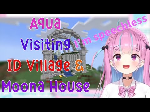 Aqua is Speechless after visiting ID Village and Moona's House in Minecraft!!!!