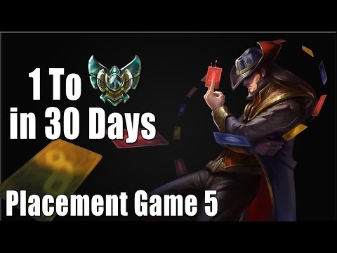 LOL: 1 To Platinum - Placement Game 5 - Twisted Fate Mid