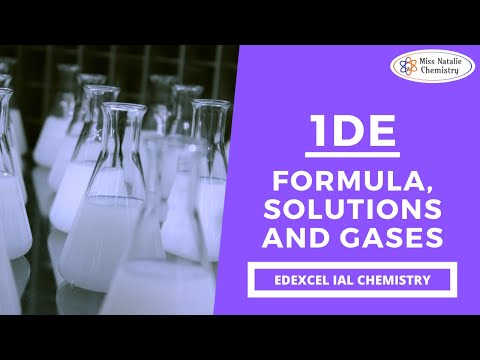 1DE Formula, Solutions and Gases - Edexcel IAS Chemistry (Unit 1)