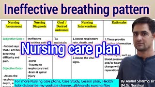 Ineffective breathing pattern Nursing care plan//Nursing care plan on effective breathing pattern