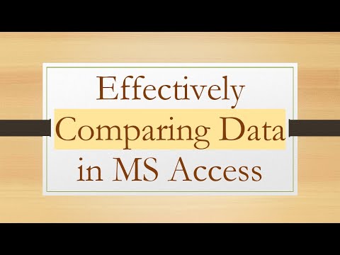 Effectively Comparing Data in MS Access