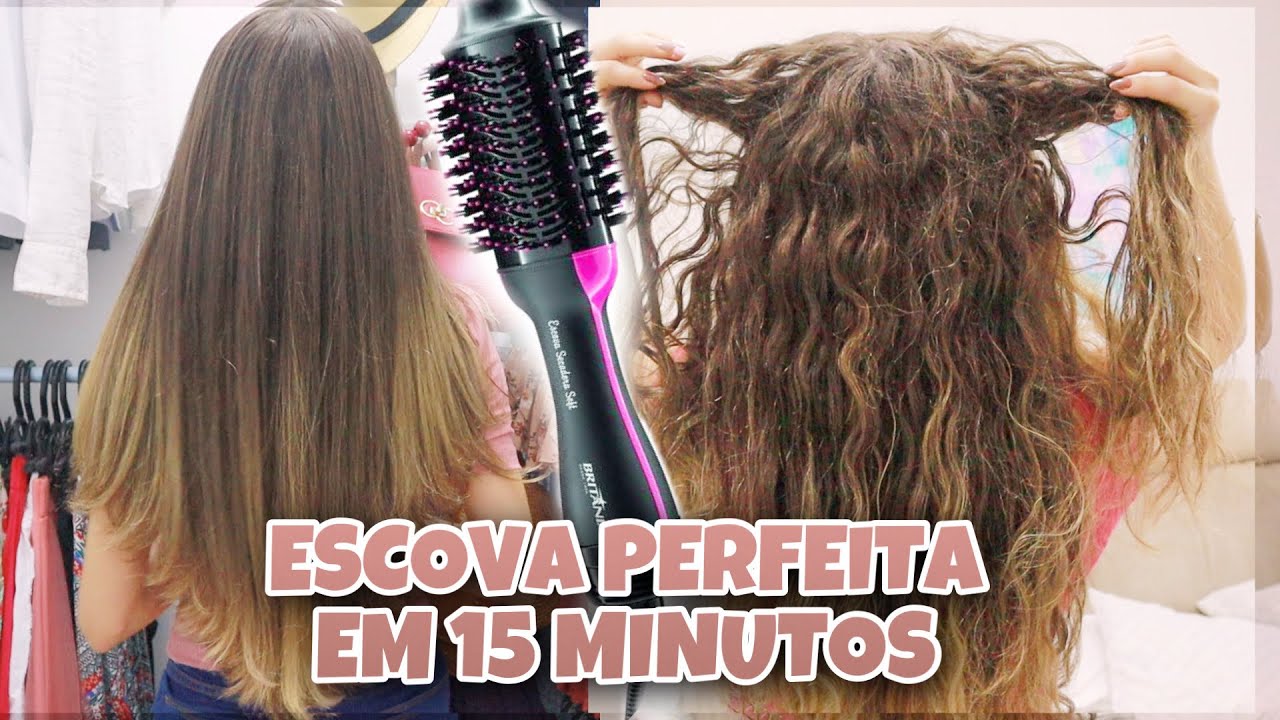 ESCOVA SECADORA BRITÂNIA:  no cabelo cheio, longo e ondulado/cacheado | 6 MESES DE USO