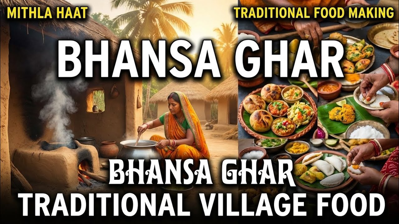 Bhansa Ghar in mithla haat | Traditional food making in village 