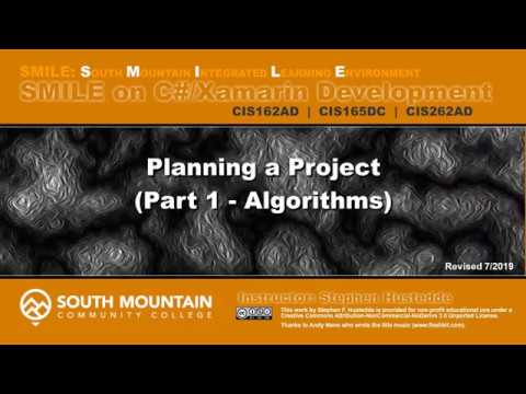 C#/Xamarin Cohort 01D - Planning a Project (part 1 - Algorithms)